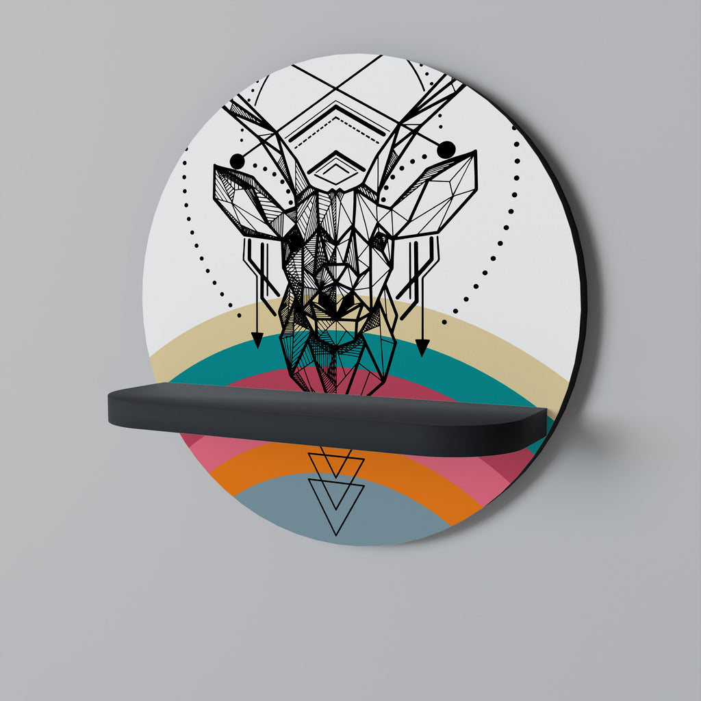 DEER OF COLOR Rundes Kunstregal in Schwarz