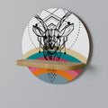 DEER OF COLOR Round Art Shelf In Oak Effect