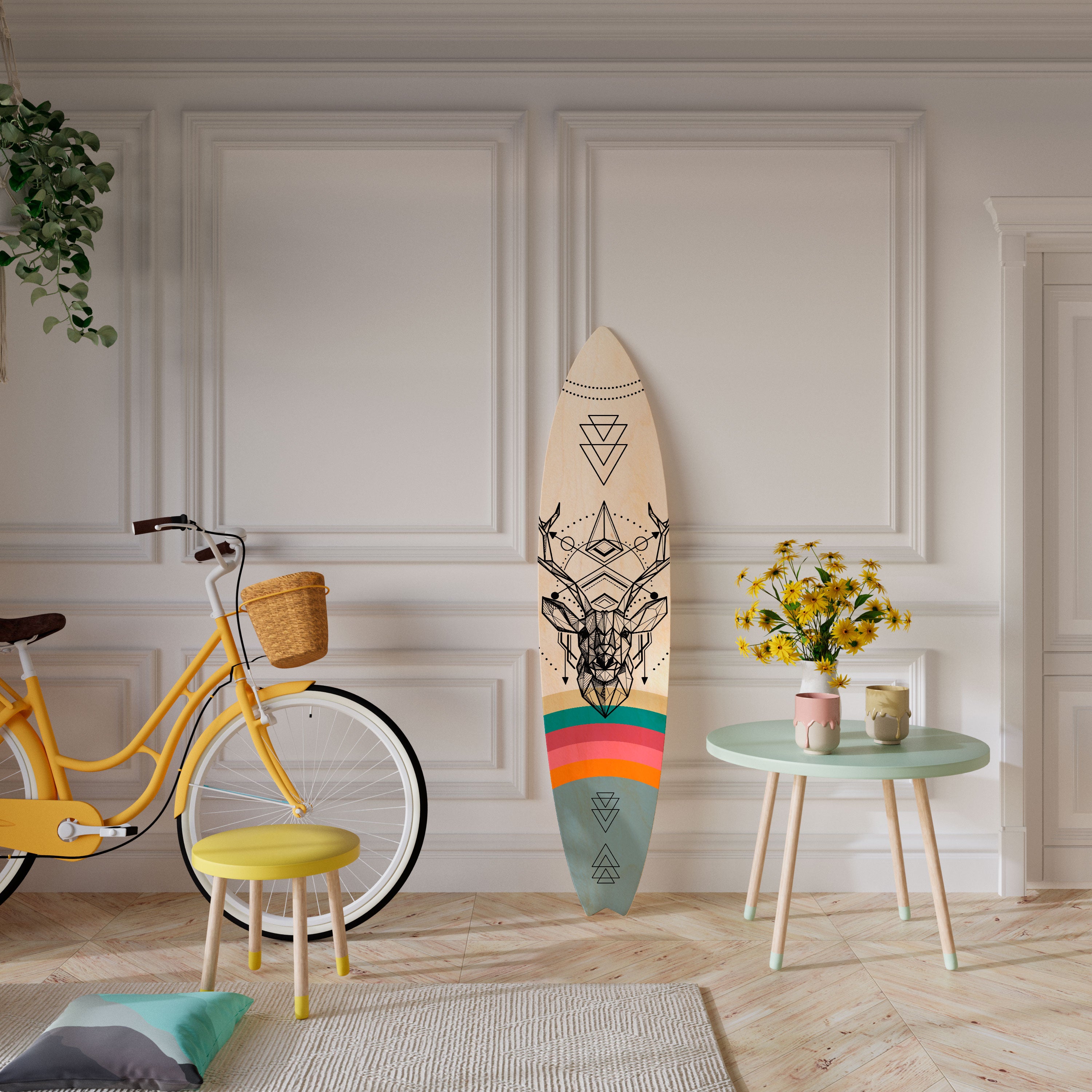 DEER OF COLOR Deko-Surfboard