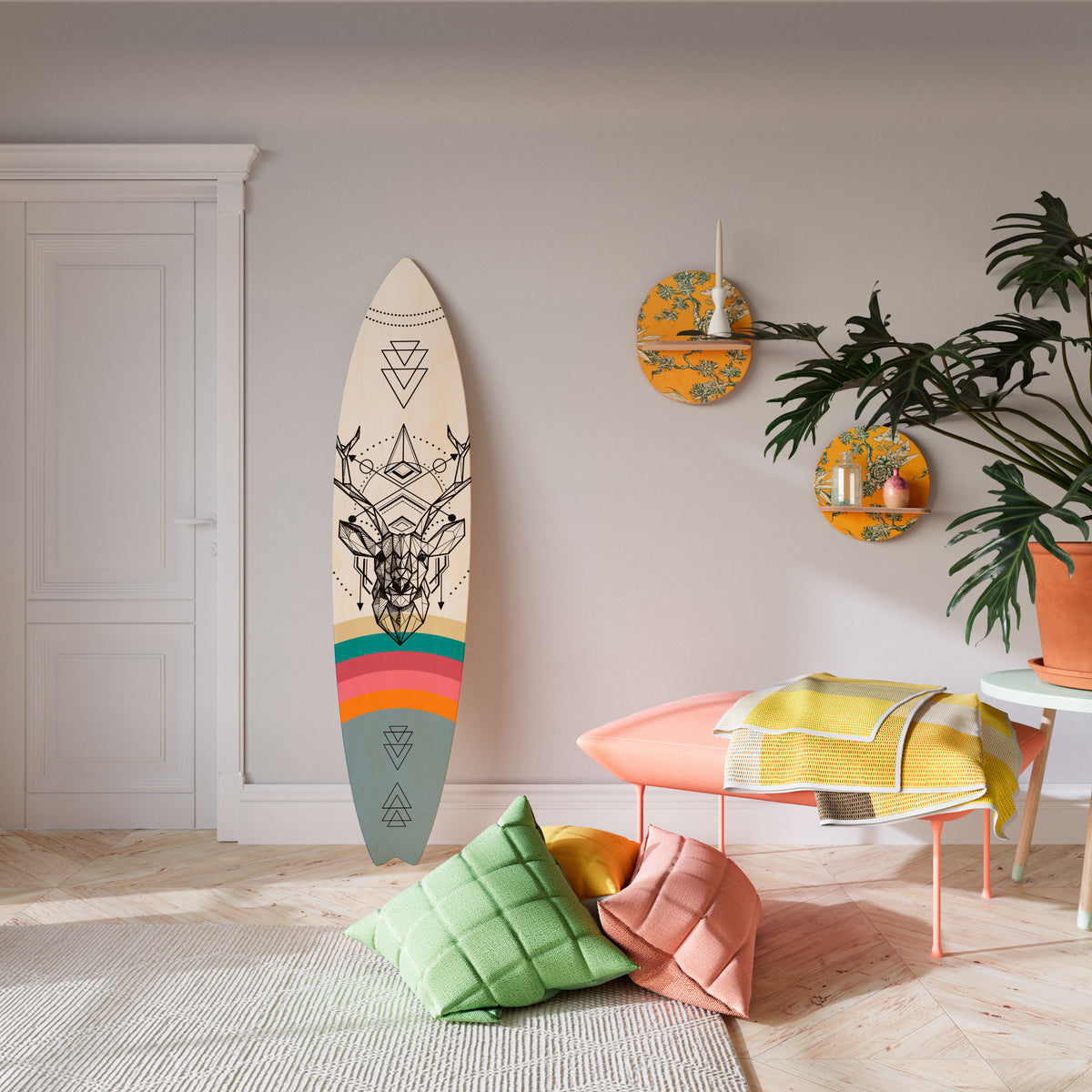 DEER OF COLOR Deko-Surfboard