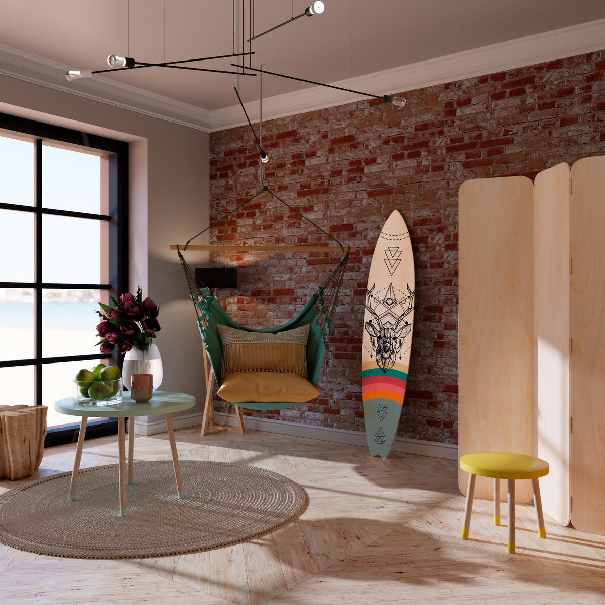 DEER OF COLOR Deko-Surfboard