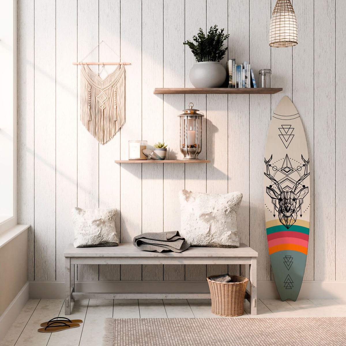 DEER OF COLOR Deko-Surfboard