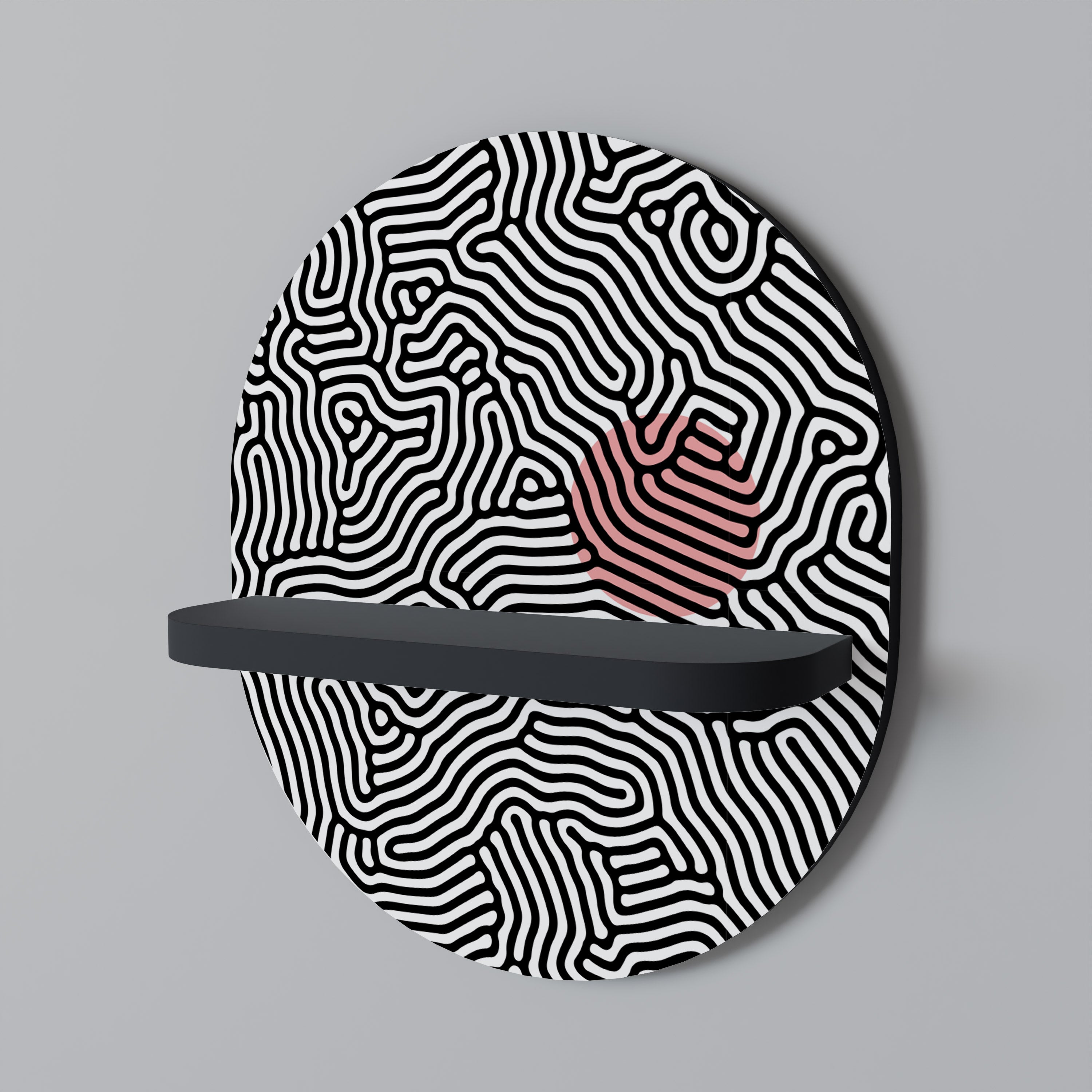 LIVING DOT Ovales Kunstregal in Schwarz