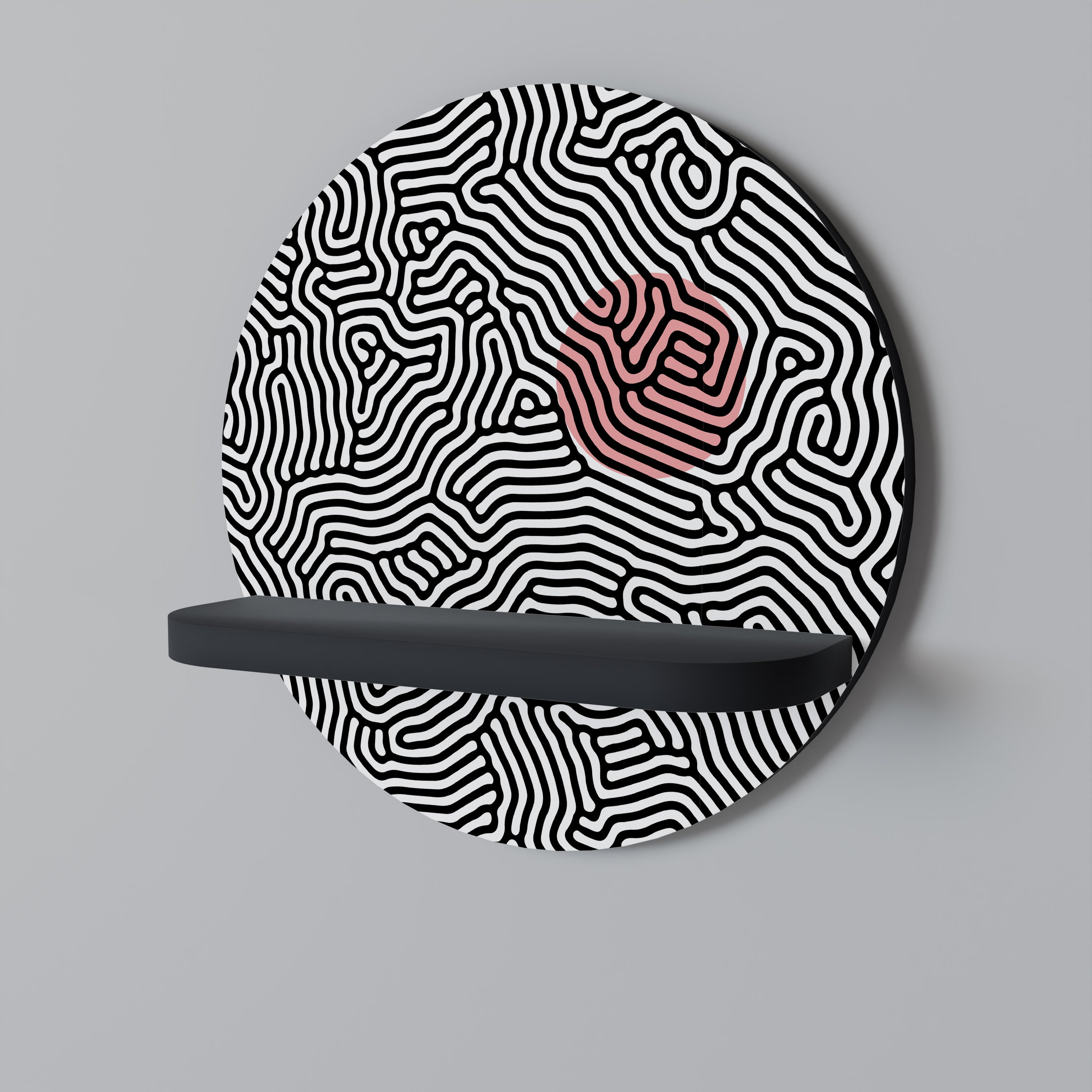 LIVING DOT Rundes Kunstregal in Schwarz