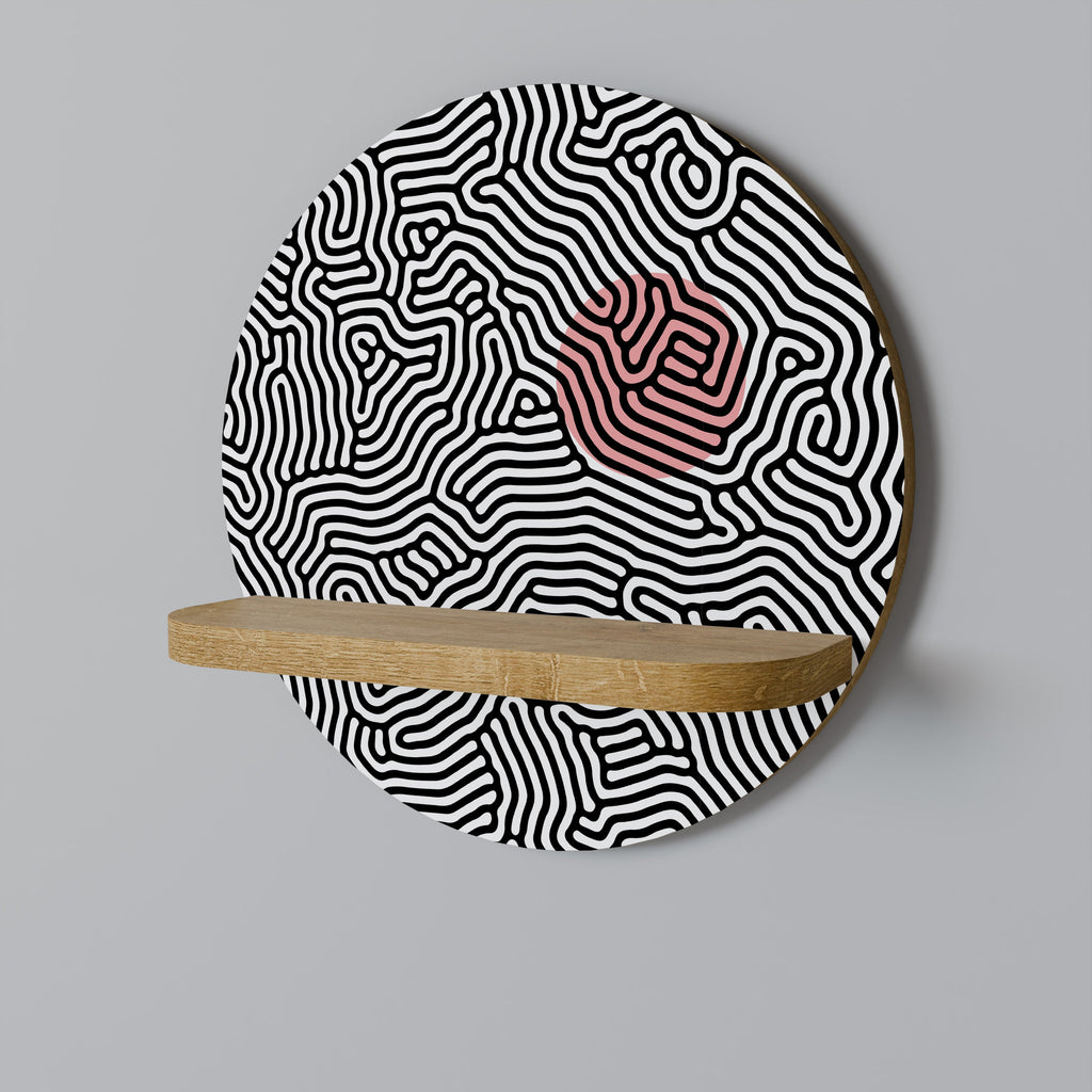 LIVING DOT Round Art Shelf In Oak Effect