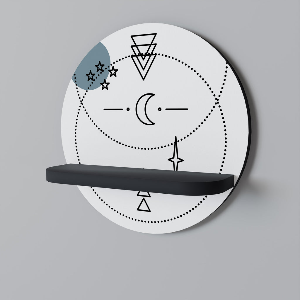 CELESTIAL BODY Rundes Kunstregal in Schwarz