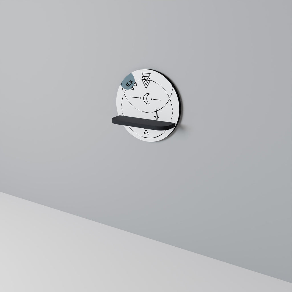 CELESTIAL BODY Rundes Kunstregal in Schwarz