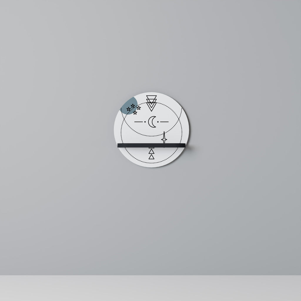 CELESTIAL BODY Rundes Kunstregal in Schwarz