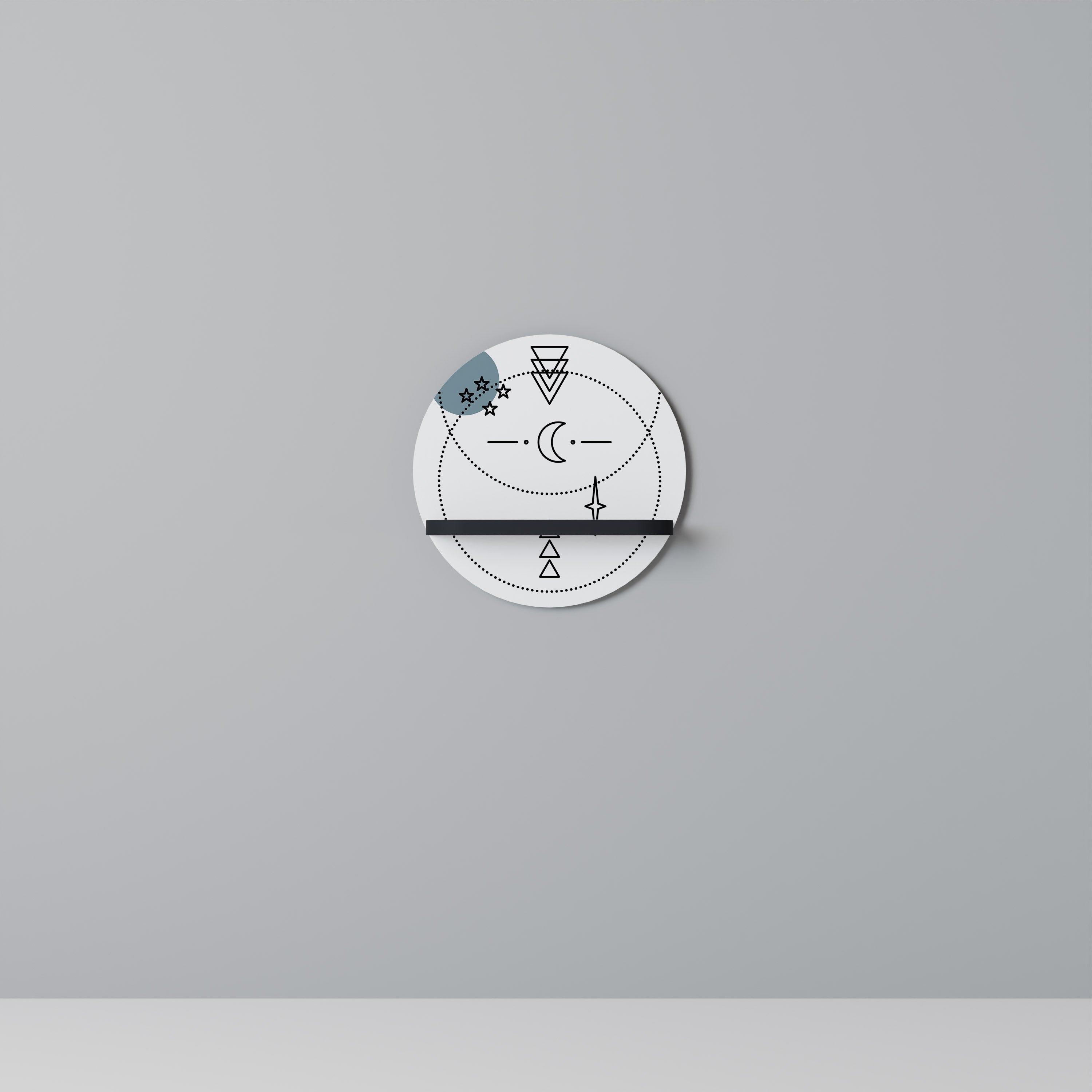 CELESTIAL BODY Rundes Kunstregal in Schwarz