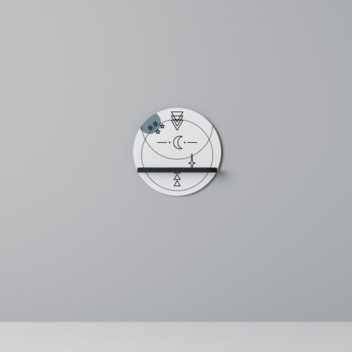 CELESTIAL BODY Rundes Kunstregal in Schwarz