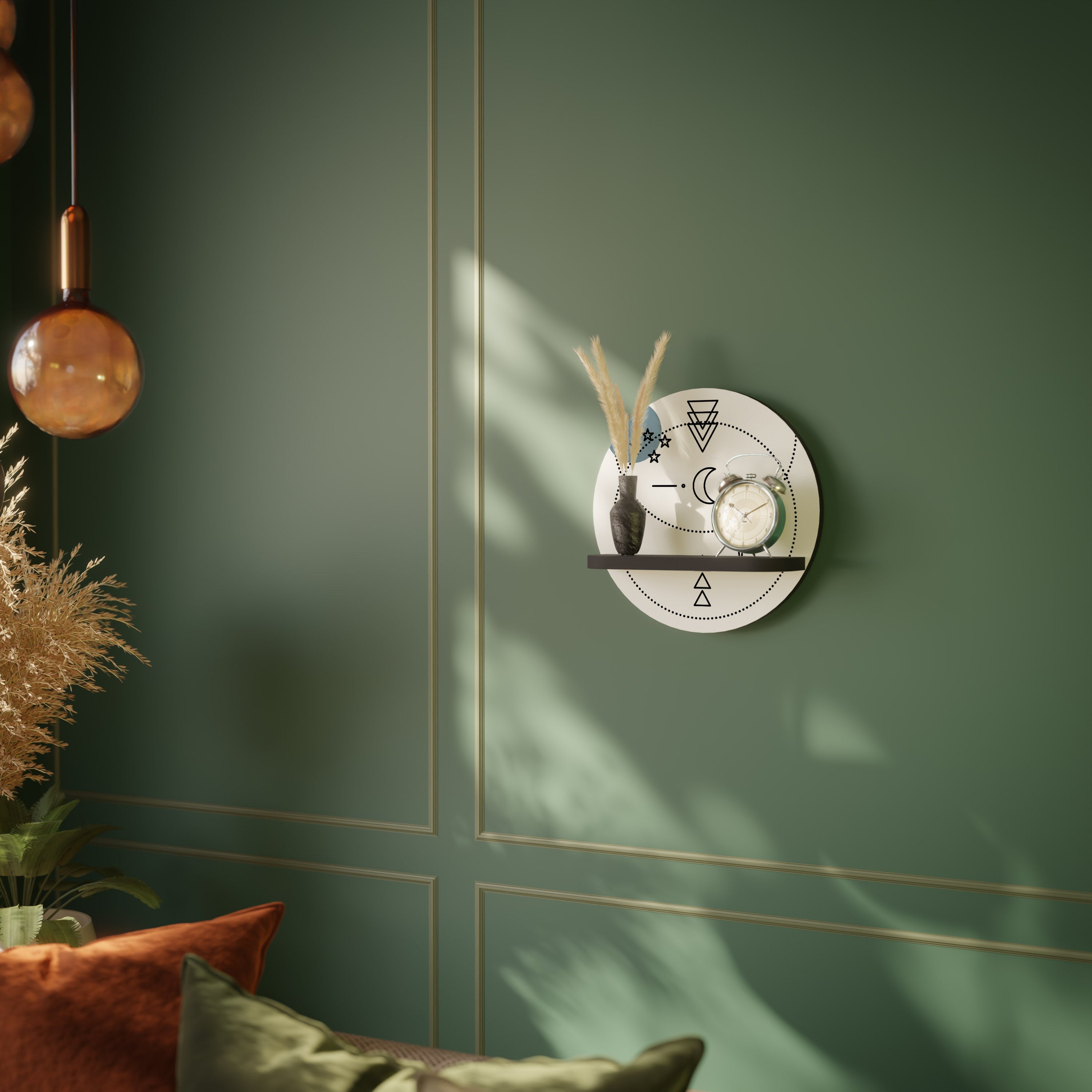 CELESTIAL BODY Rundes Kunstregal in Schwarz