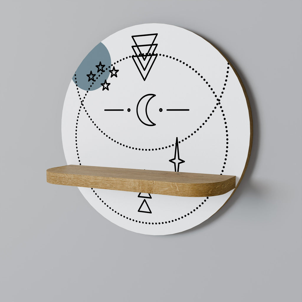 CELESTIAL BODY Rundes Kunstregal in Eiche-Optik