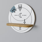 CELESTIAL BODY Rundes Kunstregal in Eiche-Optik