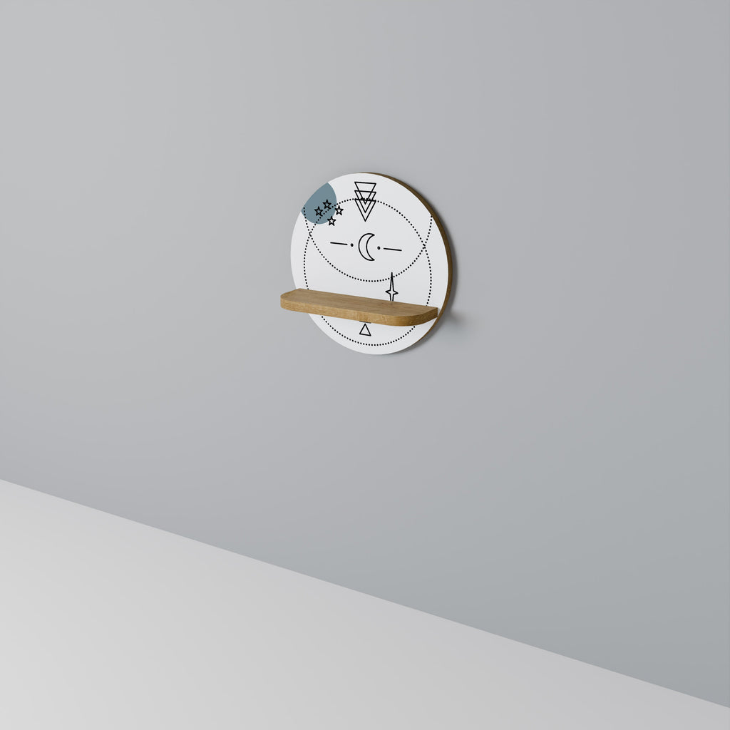 CELESTIAL BODY Rundes Kunstregal in Eiche-Optik