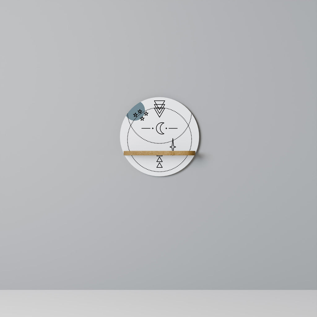 CELESTIAL BODY Rundes Kunstregal in Eiche-Optik