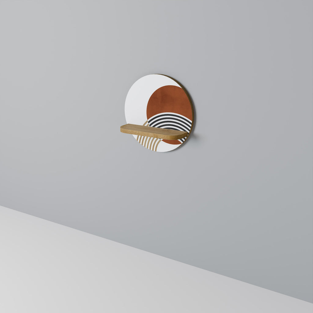 SPACE AROUND Rundes Kunstregal in Eiche-Optik