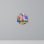 GEOMETRIC GLIMMER Rundes Kunstregal in Schwarz