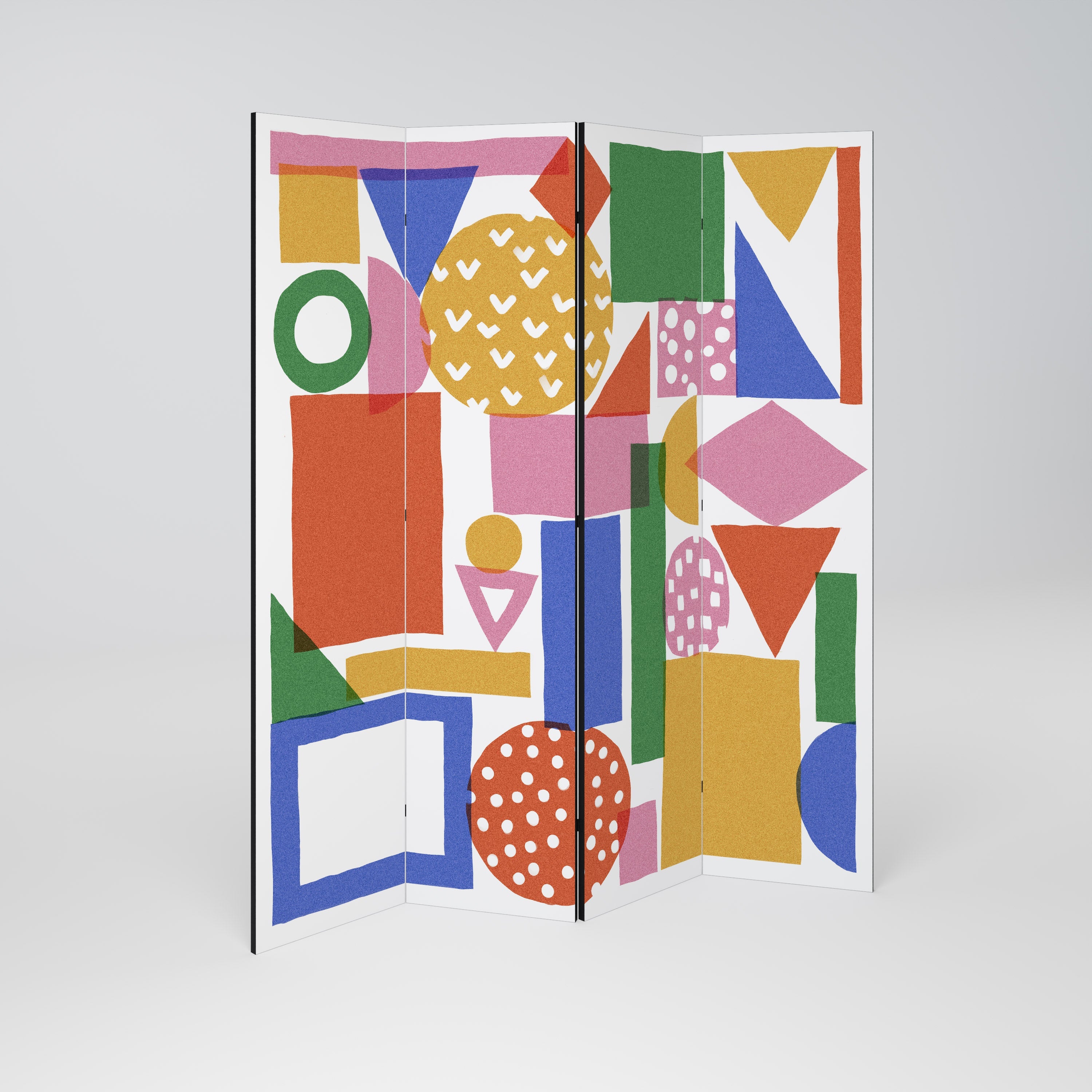 GEOMETRIC GLIMMER Dekorativer 4-teiliger Raumteiler