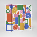 GEOMETRIC GLIMMER Dekorativer Paravent - 5-teilig