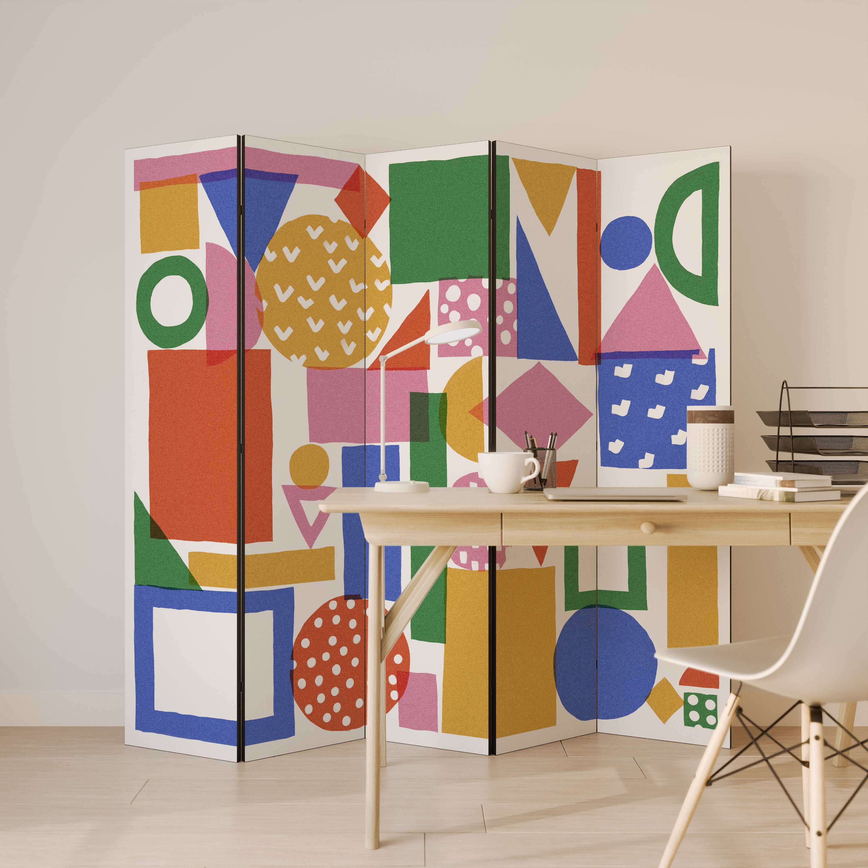 GEOMETRIC GLIMMER 5-Panel Room Divider