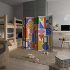 GEOMETRIC GLIMMER Dekorativer Paravent - 5-teilig