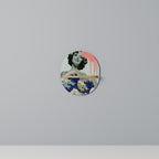 KANAGAWA BEAUTY Ovales Kunstregal in Eiche-Optik