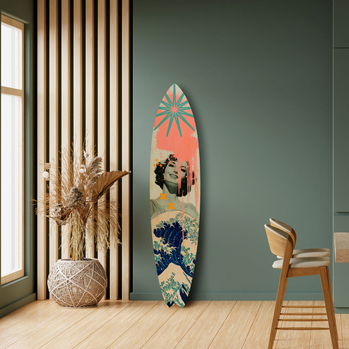 KANAGAWA BEAUTY Surfboard Decorative Panel