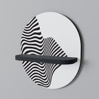 ILLUSIONARY FLOW Ovales Kunstregal in Schwarz