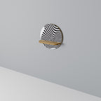 ILLUSIONARY FLOW Rundes Kunstregal in Eiche-Optik