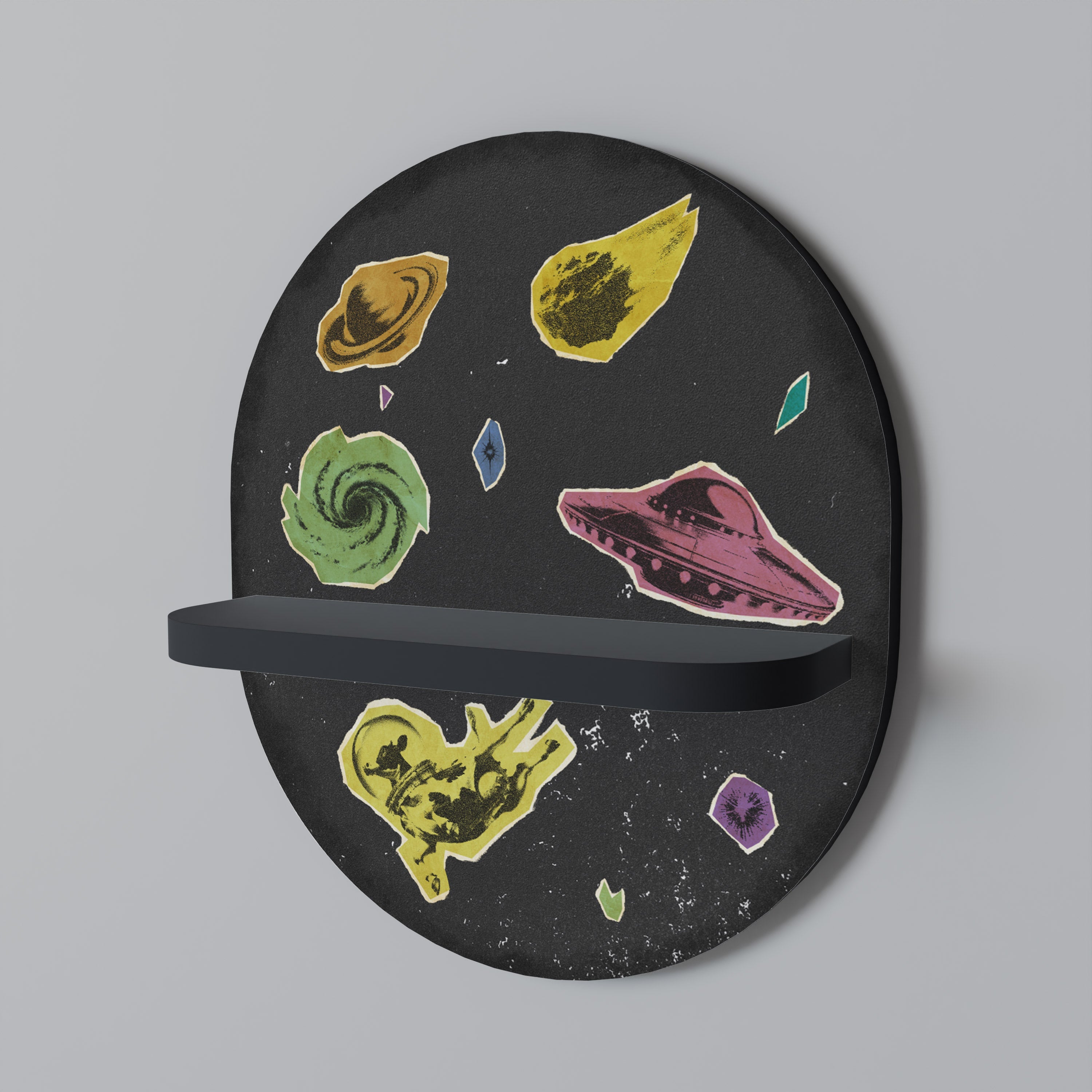 GALAXY MORSEL Ovales Kunstregal in Schwarz