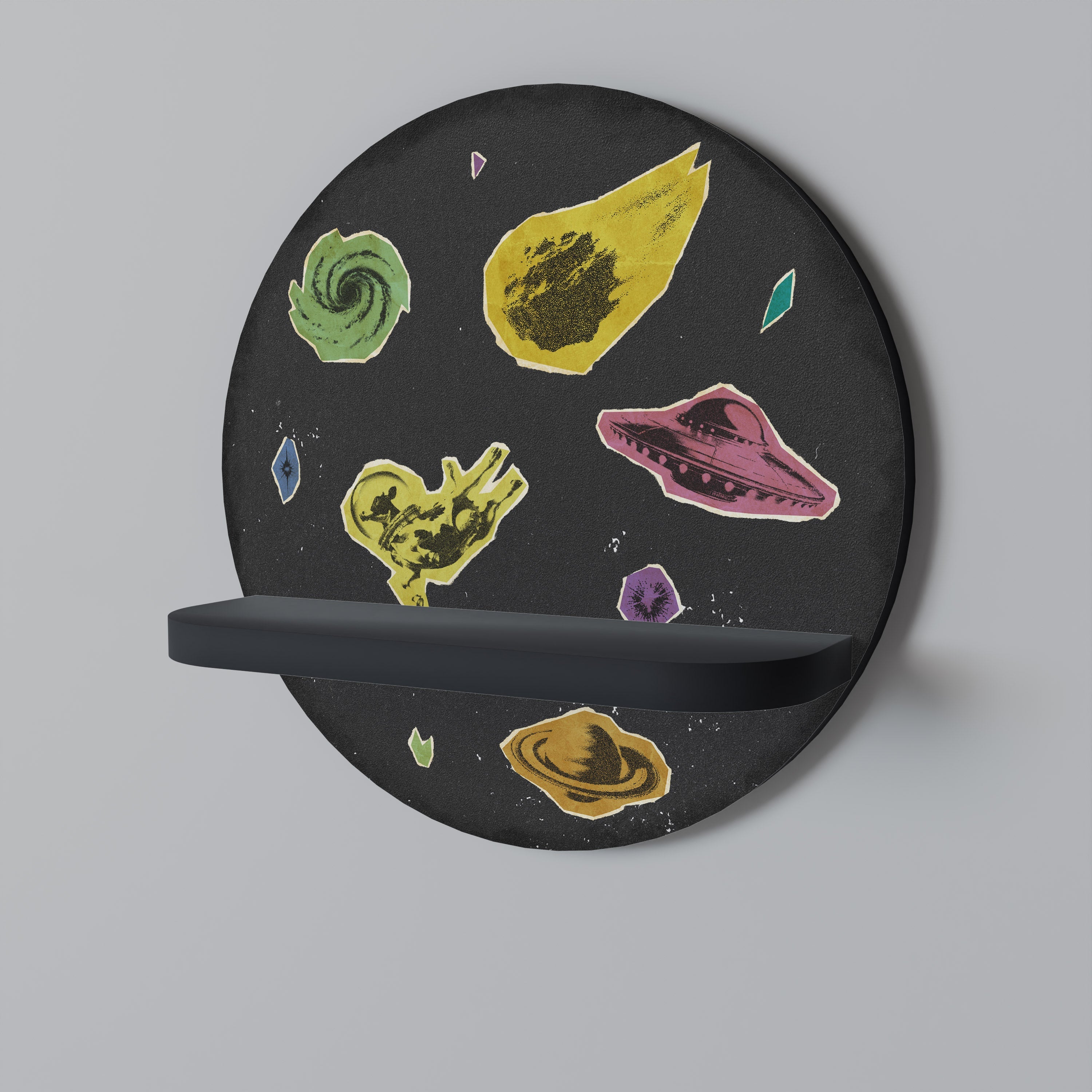 GALAXY MORSEL Rundes Kunstregal in Schwarz