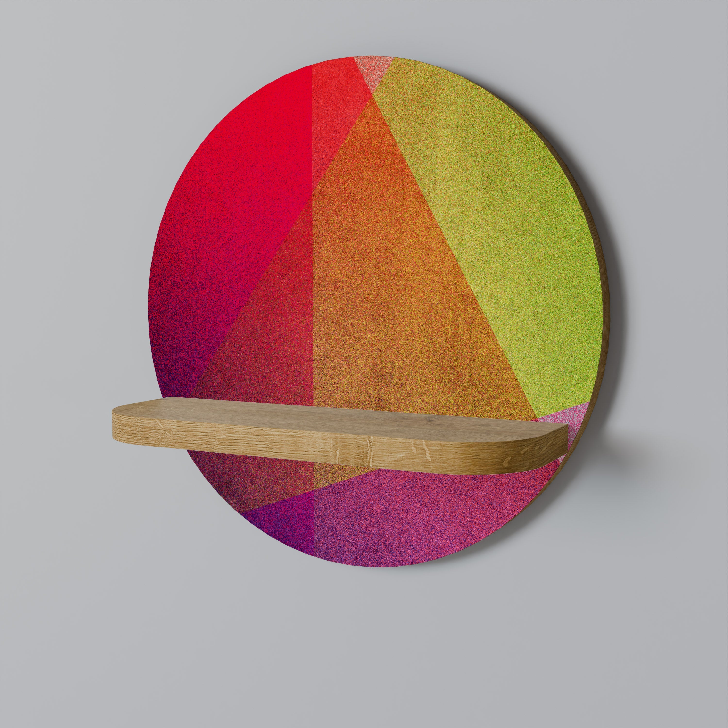 VIVID GEOMETRY Rundes Kunstregal in Eiche-Optik