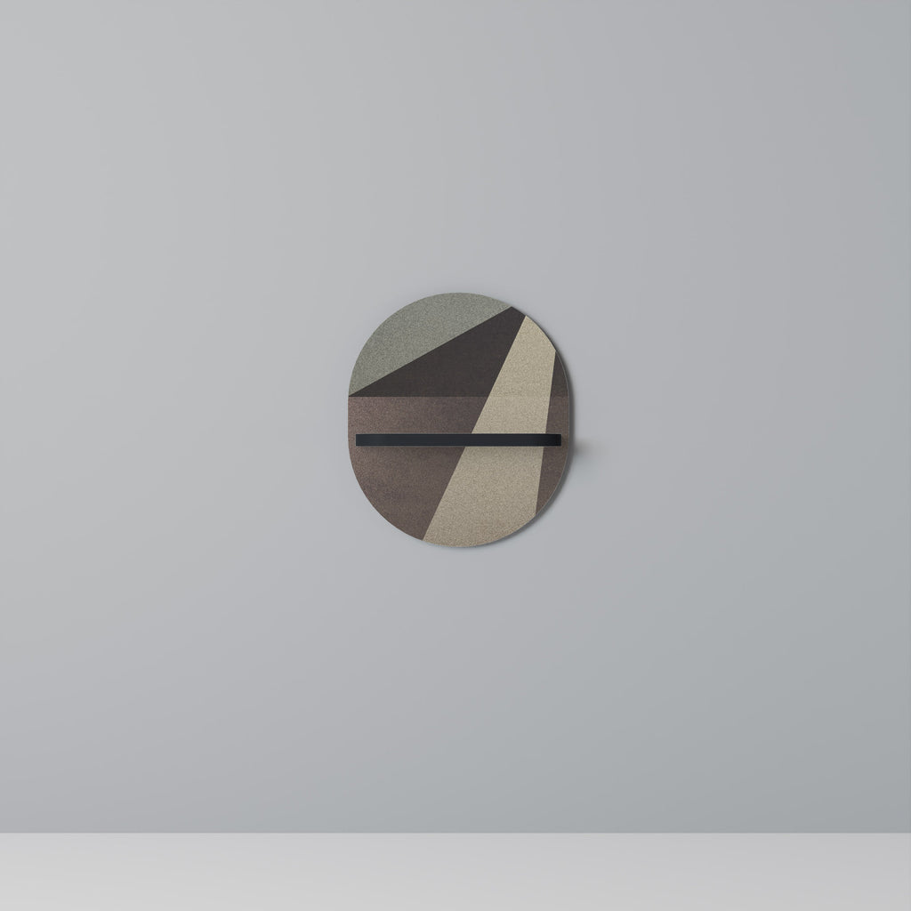 BEIGE GEOMETRY Ovales Kunstregal in Schwarz