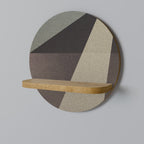 BEIGE GEOMETRY Rundes Kunstregal in Eiche-Optik