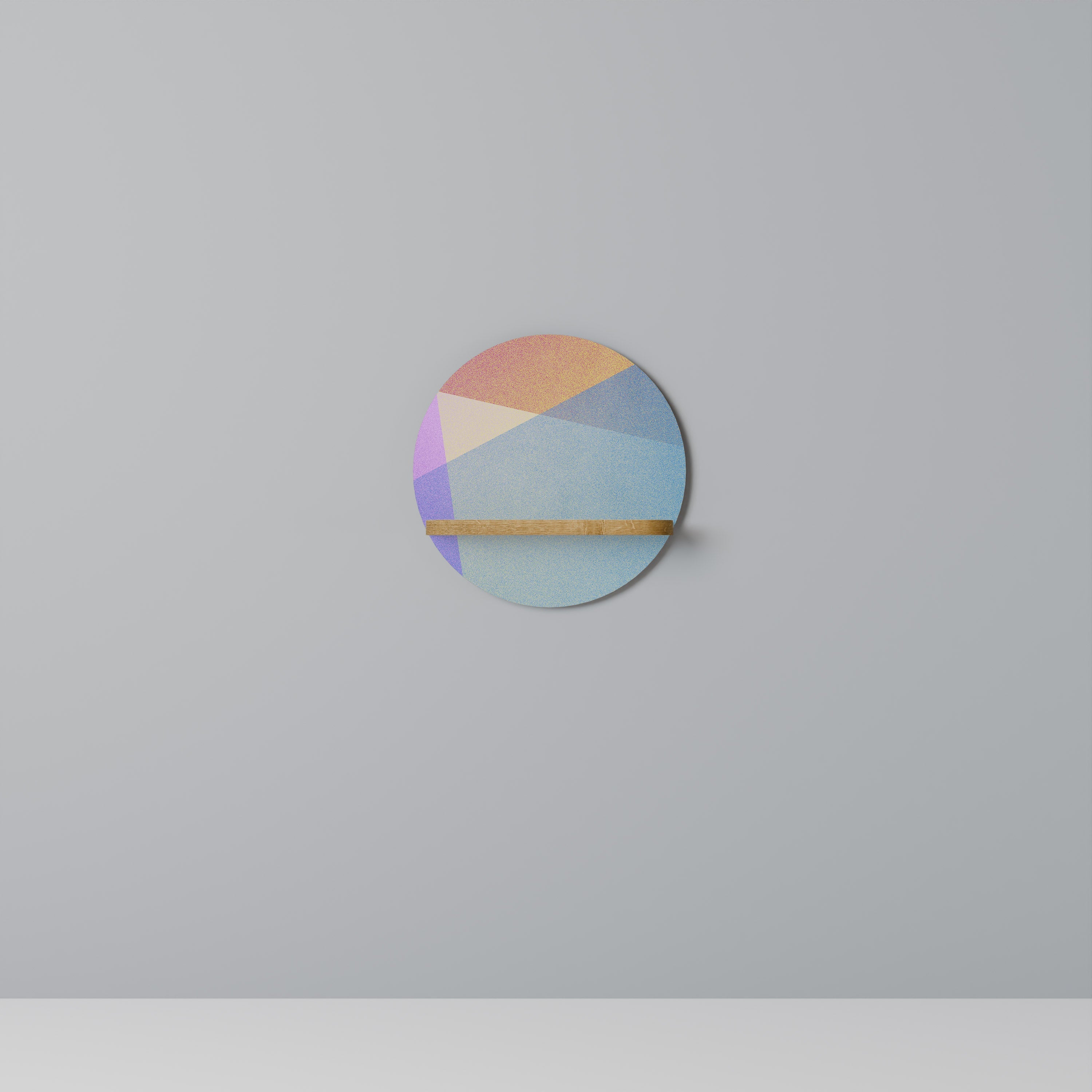 BRIGHT GEOMETRY Rundes Kunstregal in Eiche-Optik