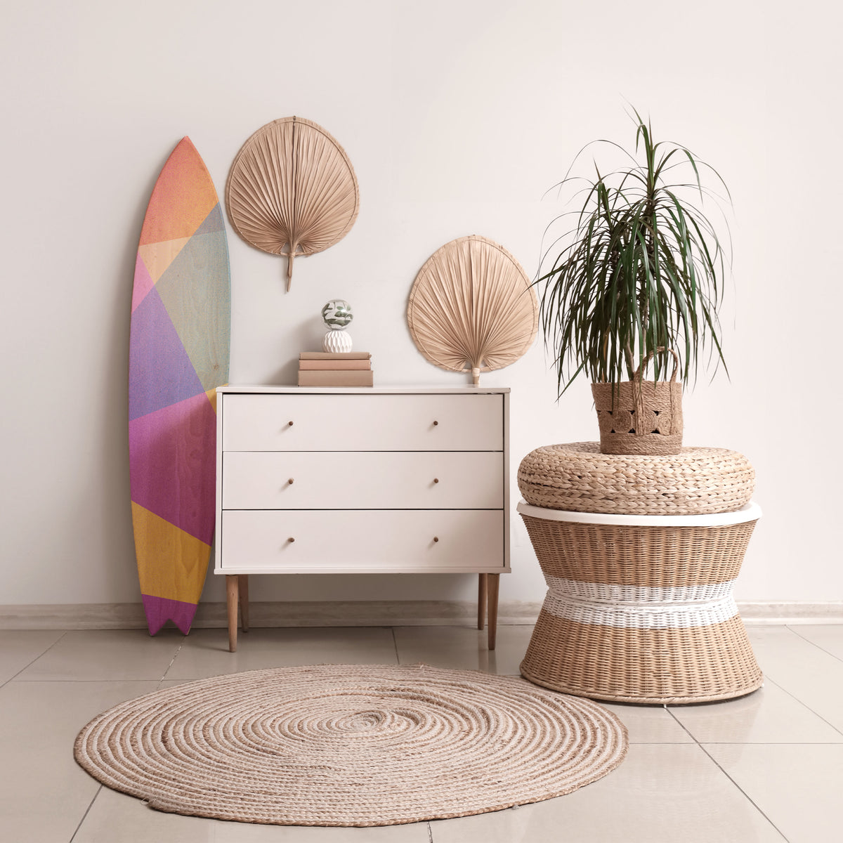 BRIGHT GEOMETRY Deko-Surfboard