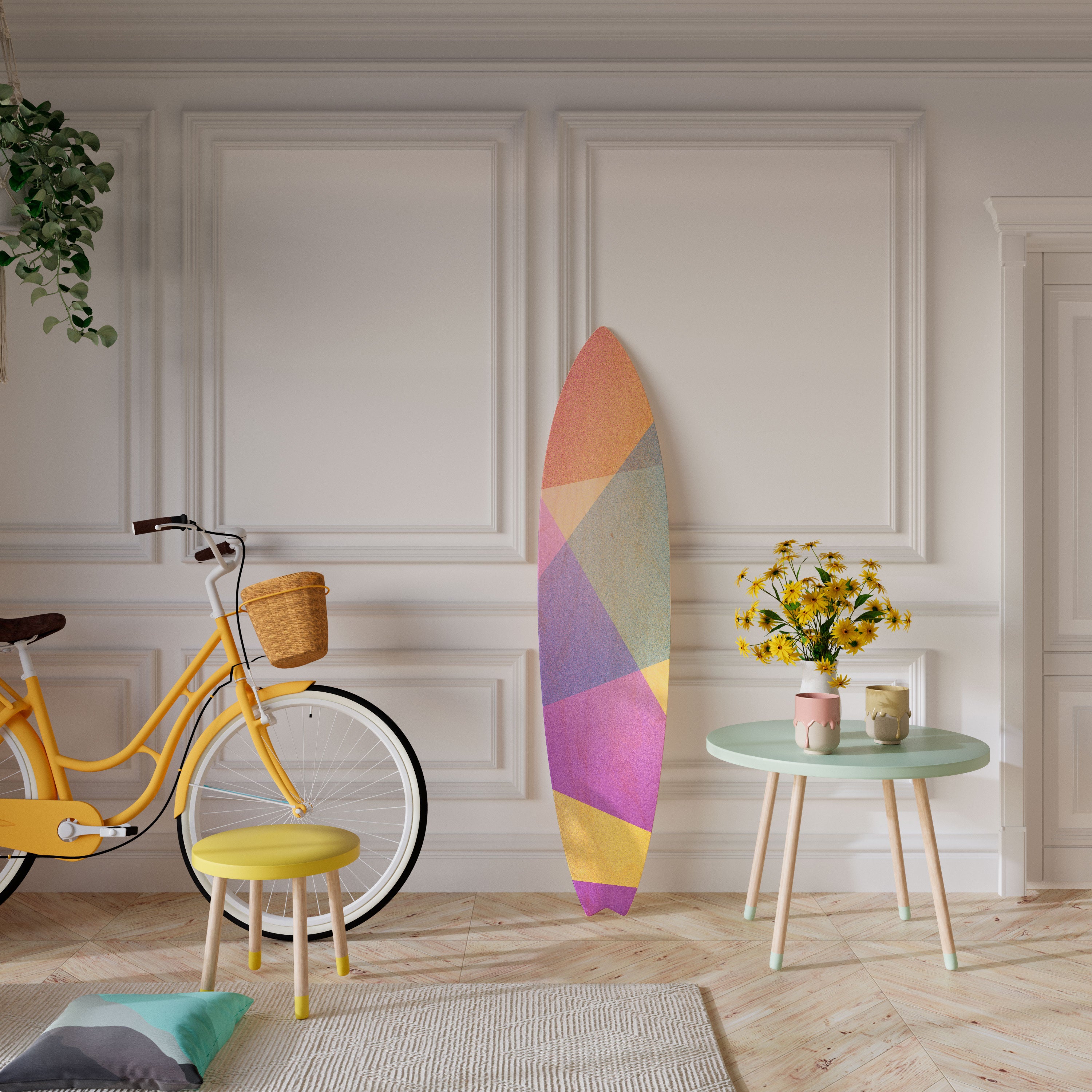 BRIGHT GEOMETRY Deko-Surfboard