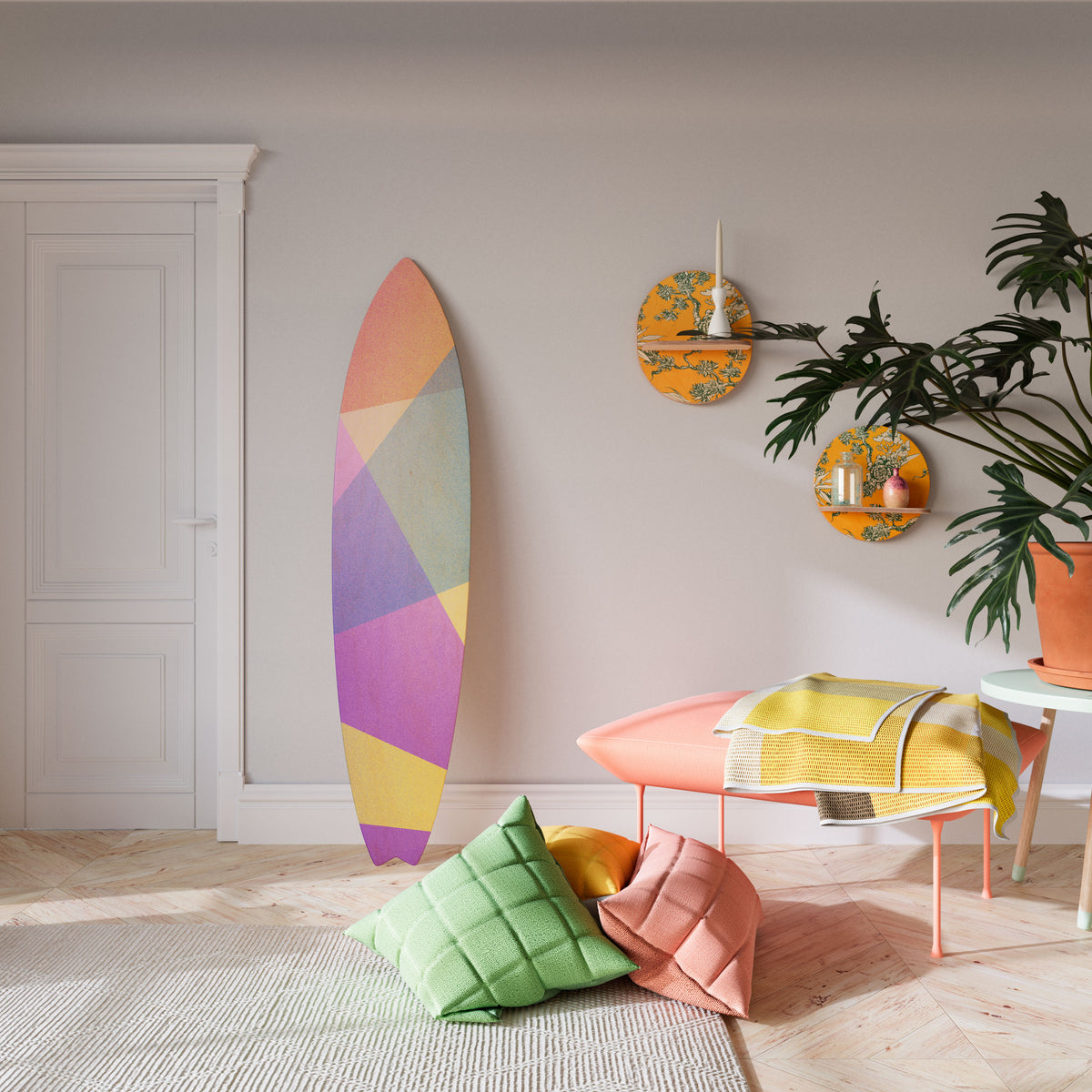 BRIGHT GEOMETRY Deko-Surfboard