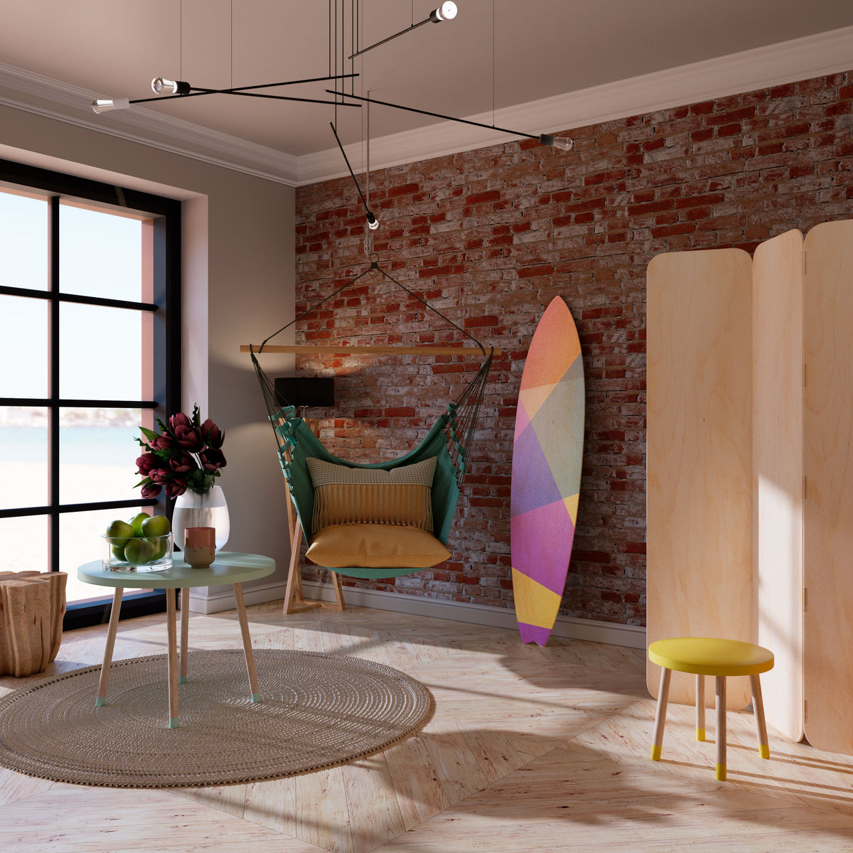 BRIGHT GEOMETRY Deko-Surfboard