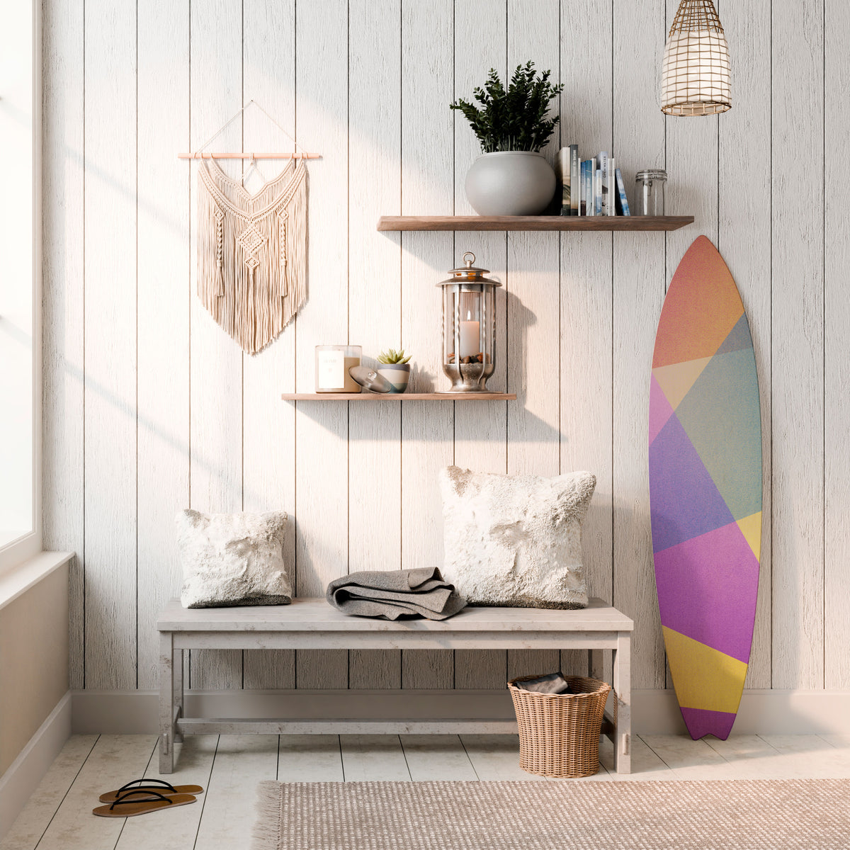BRIGHT GEOMETRY Deko-Surfboard