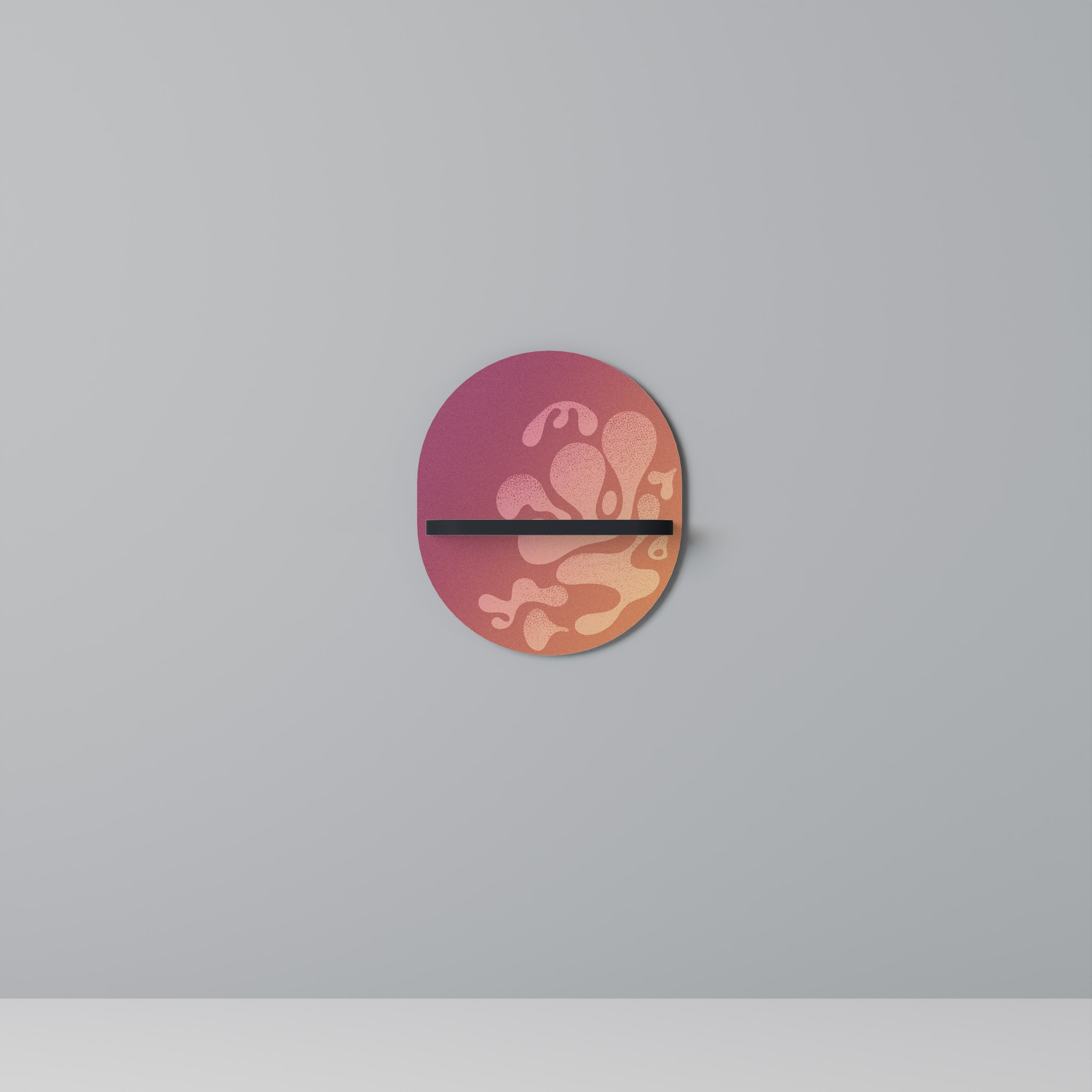 IRREGULAR PINK Ovales Kunstregal in Schwarz