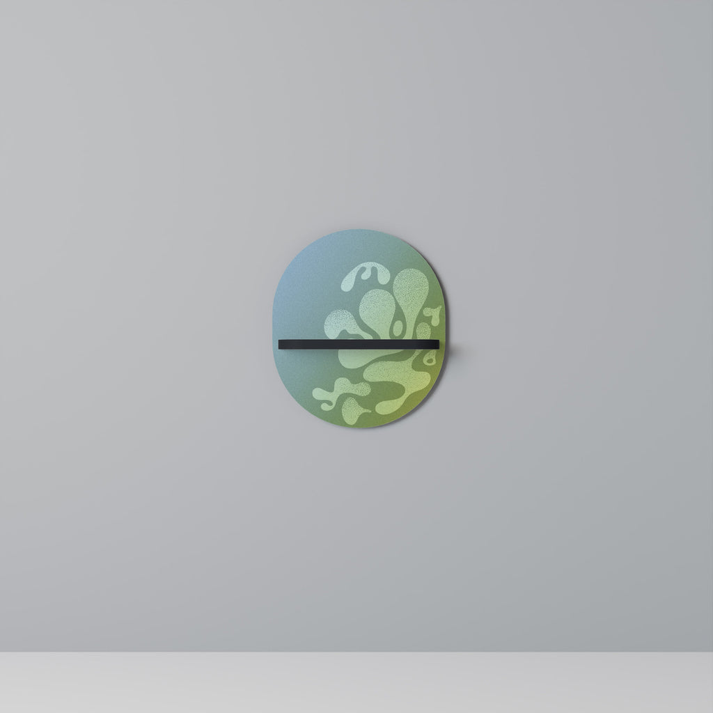 IRREGULAR BLUE Ovales Kunstregal in Schwarz