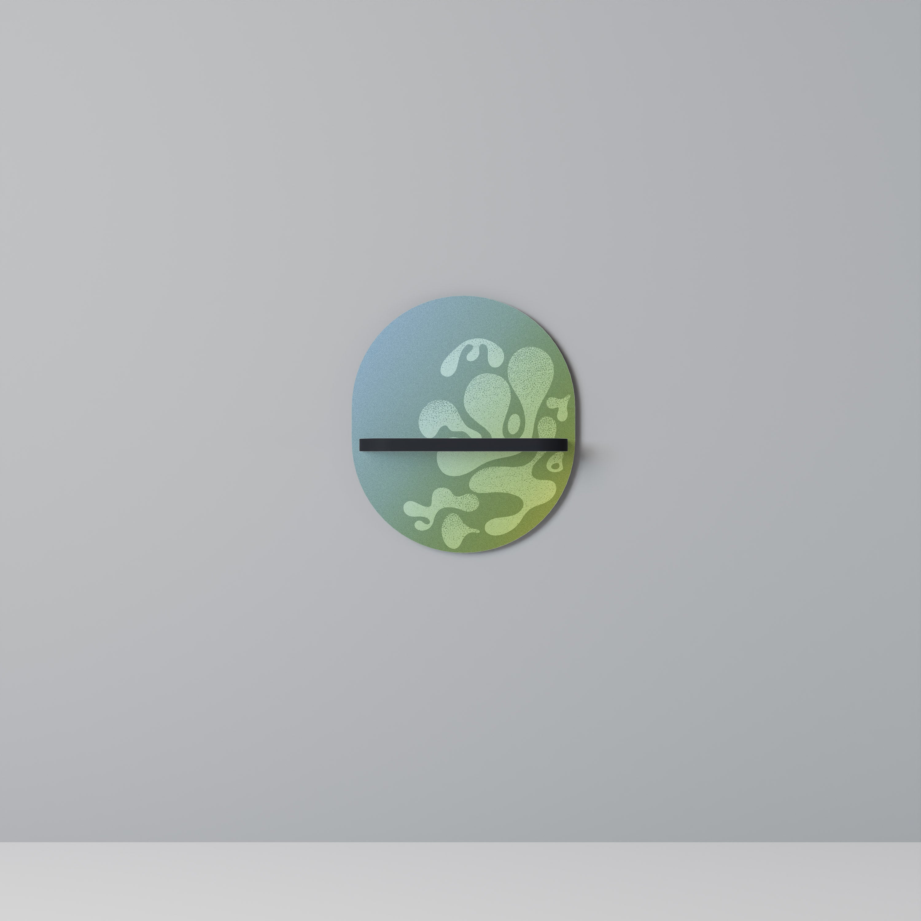 IRREGULAR BLUE Ovales Kunstregal in Schwarz