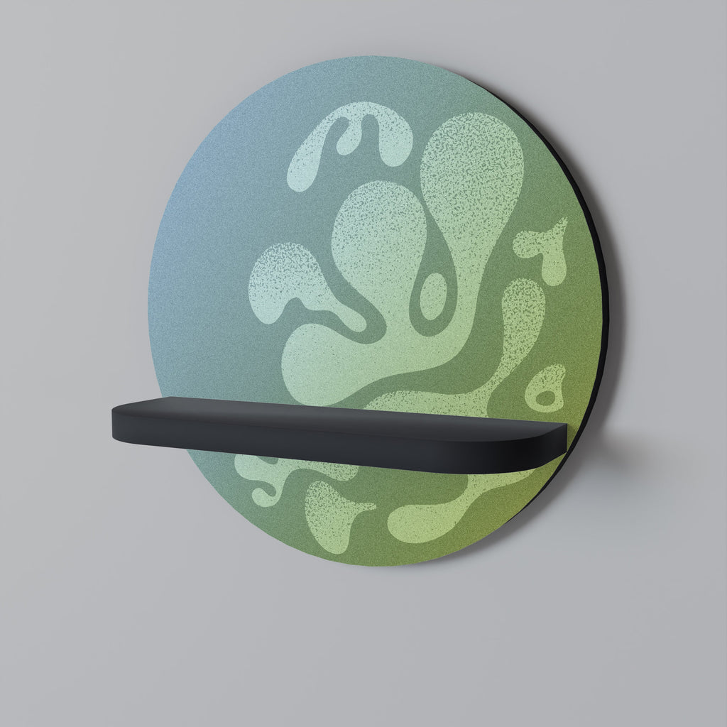 IRREGULAR BLUE Rundes Kunstregal in Schwarz