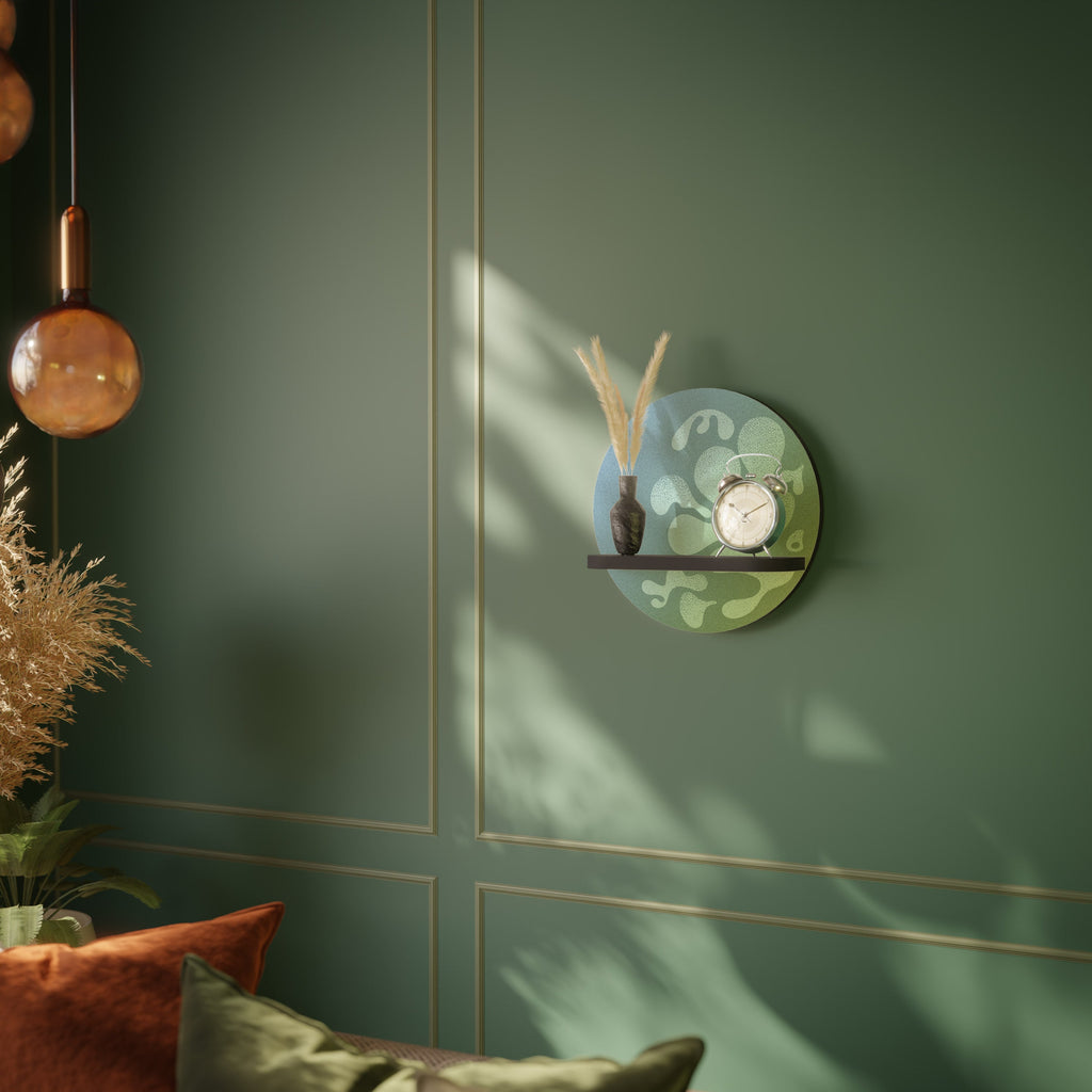 IRREGULAR BLUE Rundes Kunstregal in Schwarz