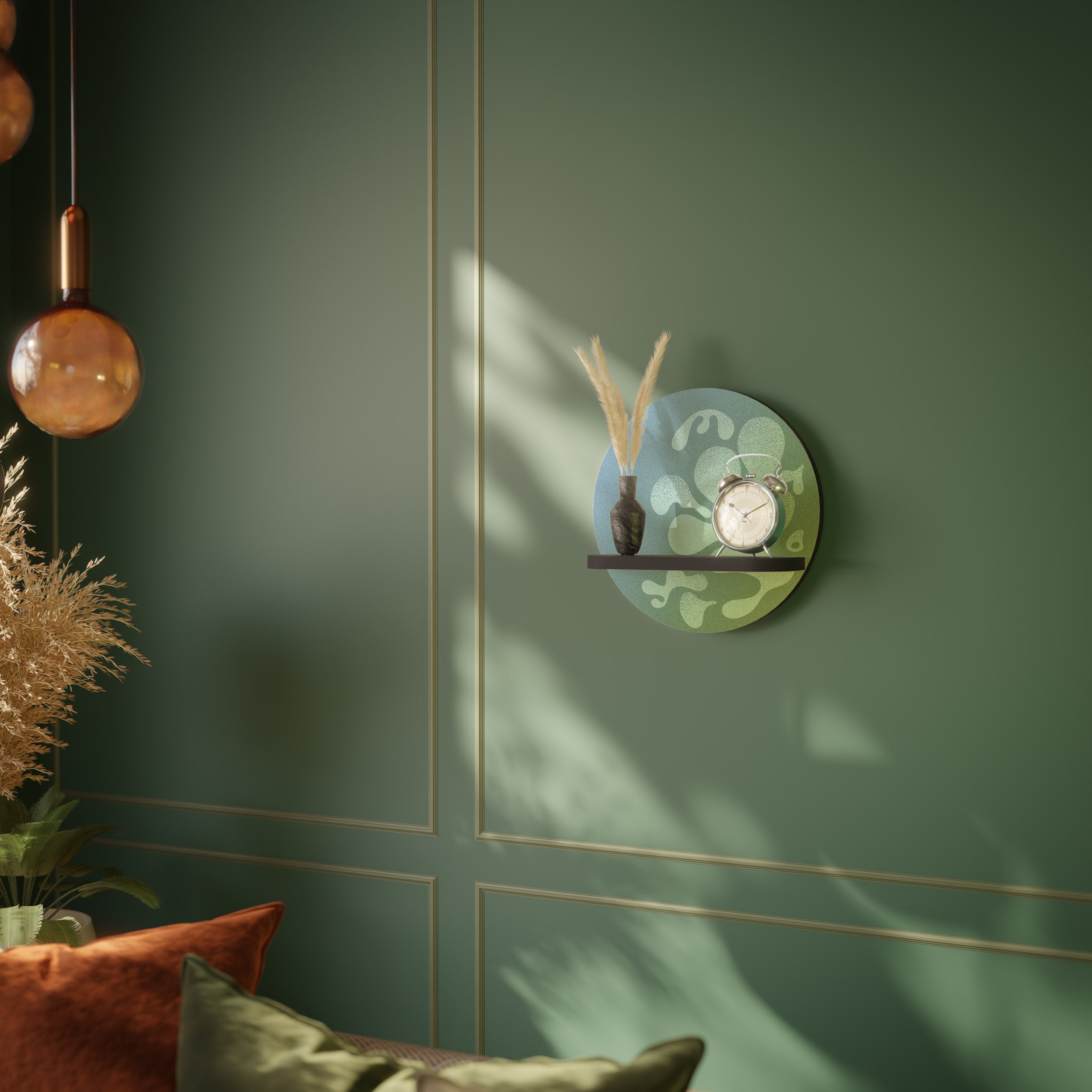 IRREGULAR BLUE Rundes Kunstregal in Schwarz