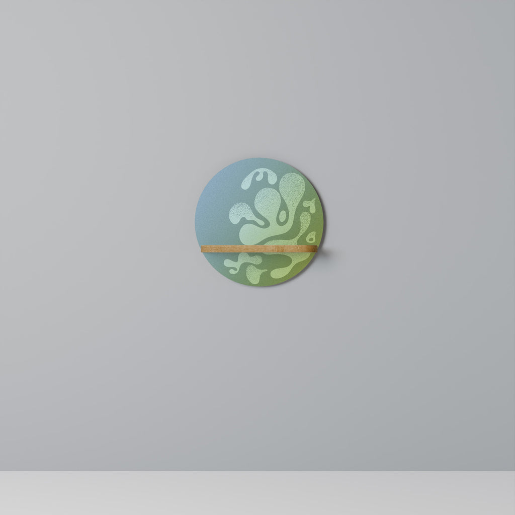 IRREGULAR BLUE Rundes Kunstregal in Eiche-Optik