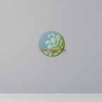 IRREGULAR BLUE Rundes Kunstregal in Eiche-Optik