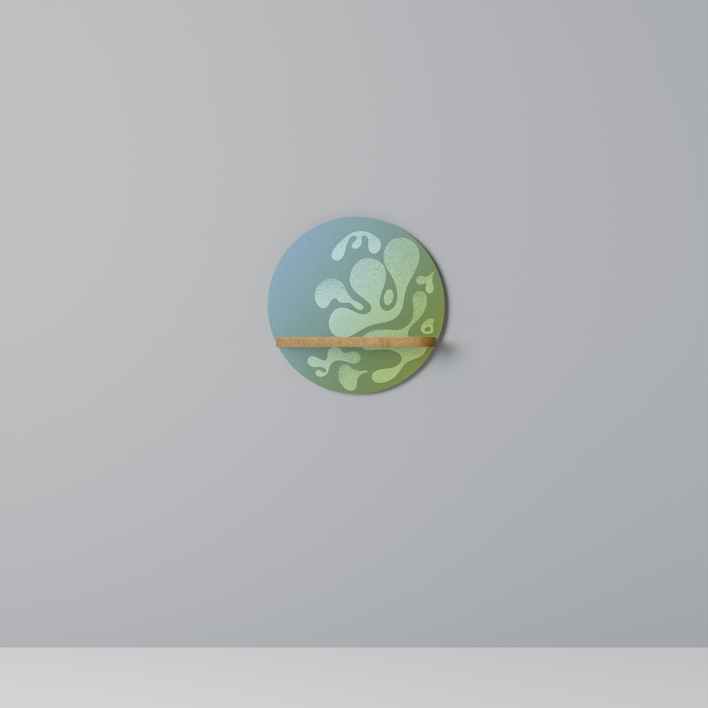 IRREGULAR BLUE Rundes Kunstregal in Eiche-Optik