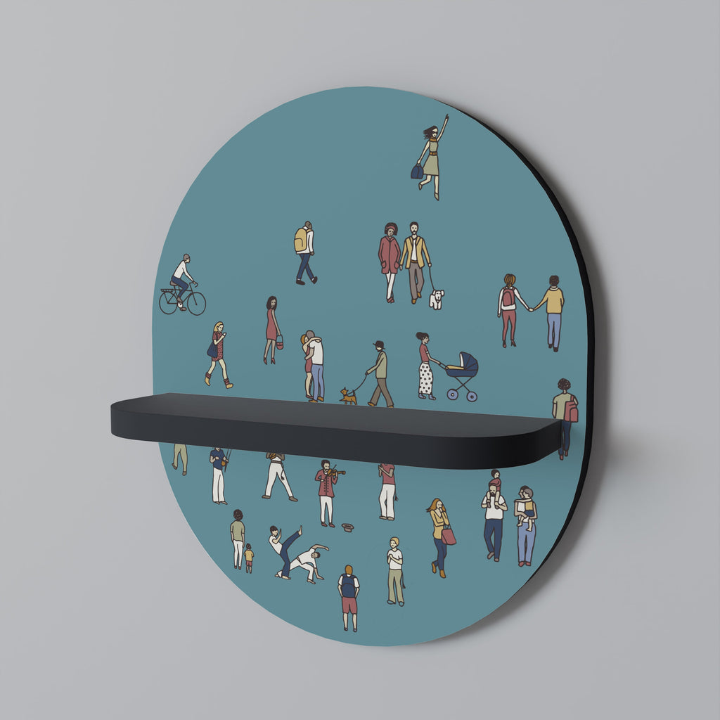 COLLECTIVE STREAM Ovales Kunstregal in Schwarz